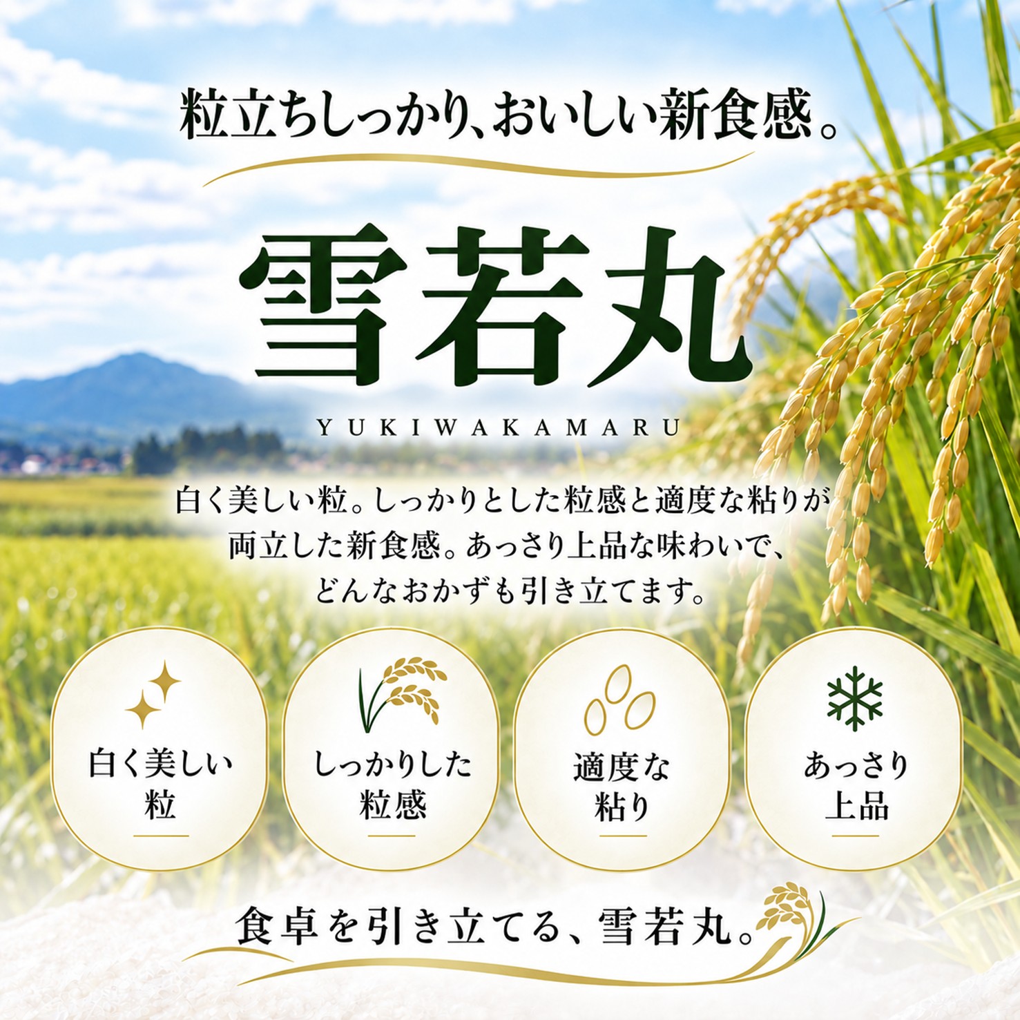 令和8年度産山形県鶴岡産 特別栽培米雪若丸5㎏(精米)〈山形県鶴岡市〉