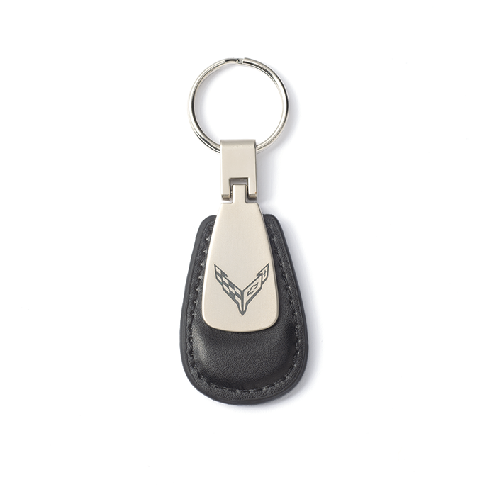 C8 CORVETTE LEATHER TEARDROP KEY TAG