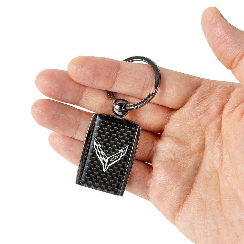C8 CARBON FIBER ACCENT KEYRING