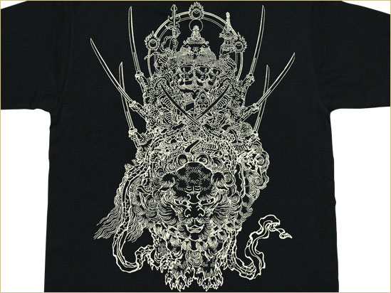 TE-1207 long 和柄メンズ長袖Tシャツ 獅子紋｜和柄ブランドのむかしむかし