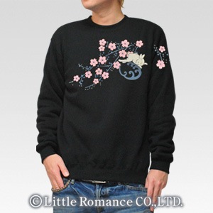 S-2569 trainer 和柄メンズトレーナー 桜抜波兎｜和柄ブランドの