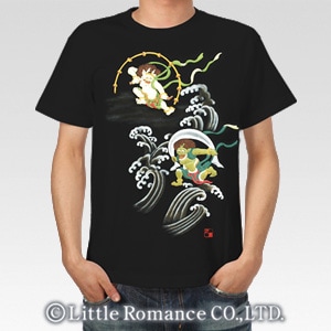 YN-1428 京友禅高盛絵メンズ半袖Tシャツ 風神雷神｜和柄ブランド