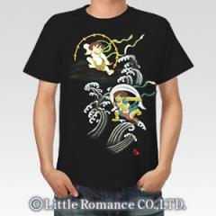 YN-1428 京友禅高盛絵メンズ半袖Tシャツ 風神雷神｜和柄ブランド