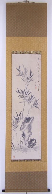 ｲ-0008 井内 竹仙 ≪竹≫ | 掛軸 【阿波の作家】,あ行 | | 表具修復