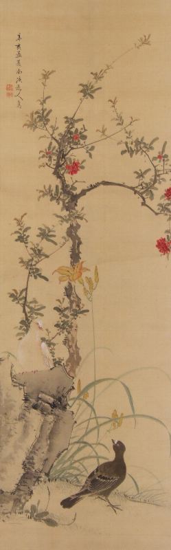 ｺ-0002 後藤田 南渓 ≪花鳥≫ | 掛軸 【阿波の作家】,か行 | | 表具