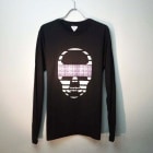 Skull crest monogram Black×Blue|Long T-Shirt　-ロンT-