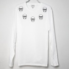 Five Skull Necklace Long T-shirt  WhiteBlack