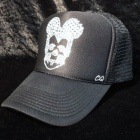Skull mouse Swarovski cap black