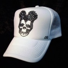 Skull mouse Swarovski cap White