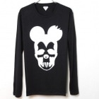 Skull Mouse Long T-shirt Black