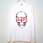 Skull marking Long T-shirt white