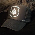Spade emblem Swarovski black cap