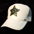 Star Camouflage Swarovski Cap white