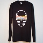 Skull graffiti Long T-shirt black