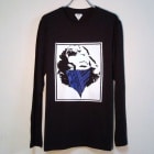 Marilyn bandana Swarovski Long T-shirt black × blue|Long T-Shirt　-ロンT-