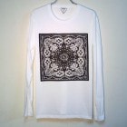 Paisley bandana Swarovski White×Black|Long T-Shirt　-ロンT-
