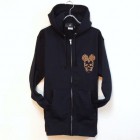 Skull mouse Rivas Monogram zip-up Parka Black