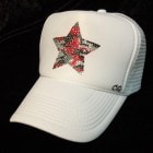 Star Camouflage Swarovski Cap White��Red