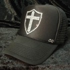 Emblem Cross Swarovski Cap Black