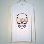 Skull Tattoo Girl NO.１8 T-shirt　White|Long T-Shirt　-ロンT-