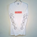 Hand sign long T-shirt white