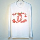 Art Flower Parody Long T Shirt White