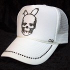 Skull Bunny Swarovski Full Custom Cap White