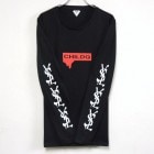 Parody Melting Sleeve Print No3 Long T Shirt Black