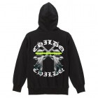 Angel Green Line Hoodie Black