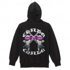 Angel pink line hoodie Black