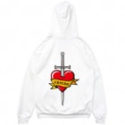 Old tattoo heart sword Hoodie white