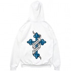 Old tattoo blue cross Hoodie White