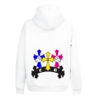 Triple cross swarovski Hoodie White