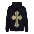 camouflage cross hoodie Black