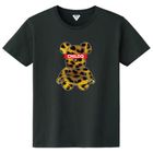 Bear Animal print yellow T-shirt Black