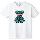 Bear Animal print Lime Green T-shirt White