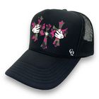 Three cross Crystal Camouflage Pink cap Black