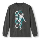 CHILDQ TURQUOISE BLUE SNAKE STATUE FADE LONG TEE