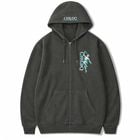 CHILDQ TURQUOISE BLUE SNAKE STATUE FADE zip Hoodie Black