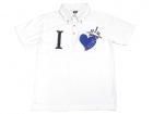 ハート スワロフスキー　ポロシャツ / White×Blue|Heart Swarovski　Polo Shirt|Outlet-アウトレット-