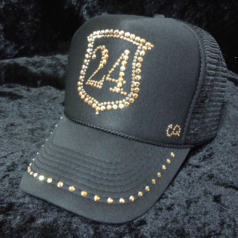 Emblem  Swarovski cap Black  Gold full custom