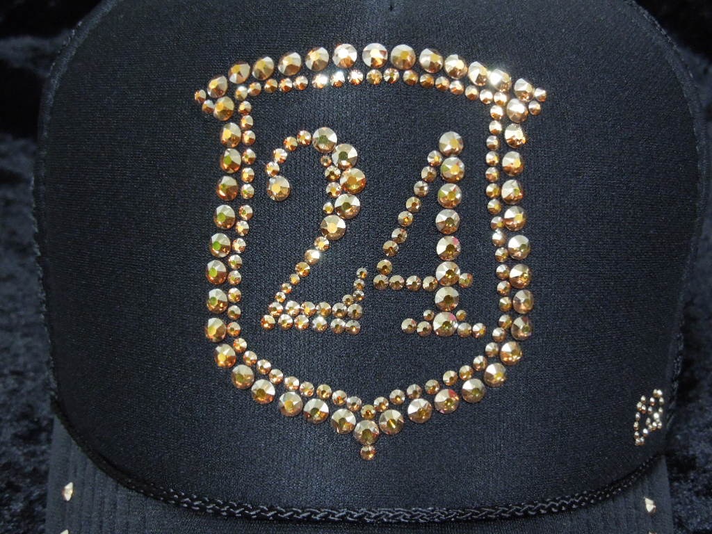 Emblem  Swarovski cap Black  Gold full custom