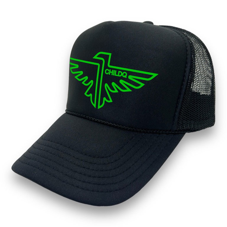 Vivid Green Eagle Black Cap