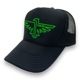 Vivid Green Eagle Black Cap
