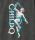 CHILDQ TURQUOISE BLUE SNAKE STATUE FADE LONG TEE