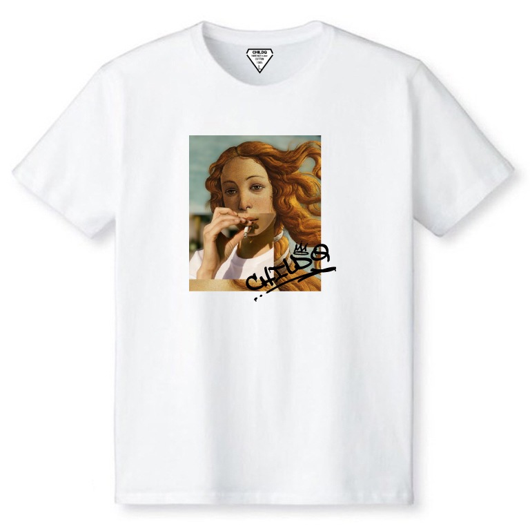 Art smoking T-shirt White