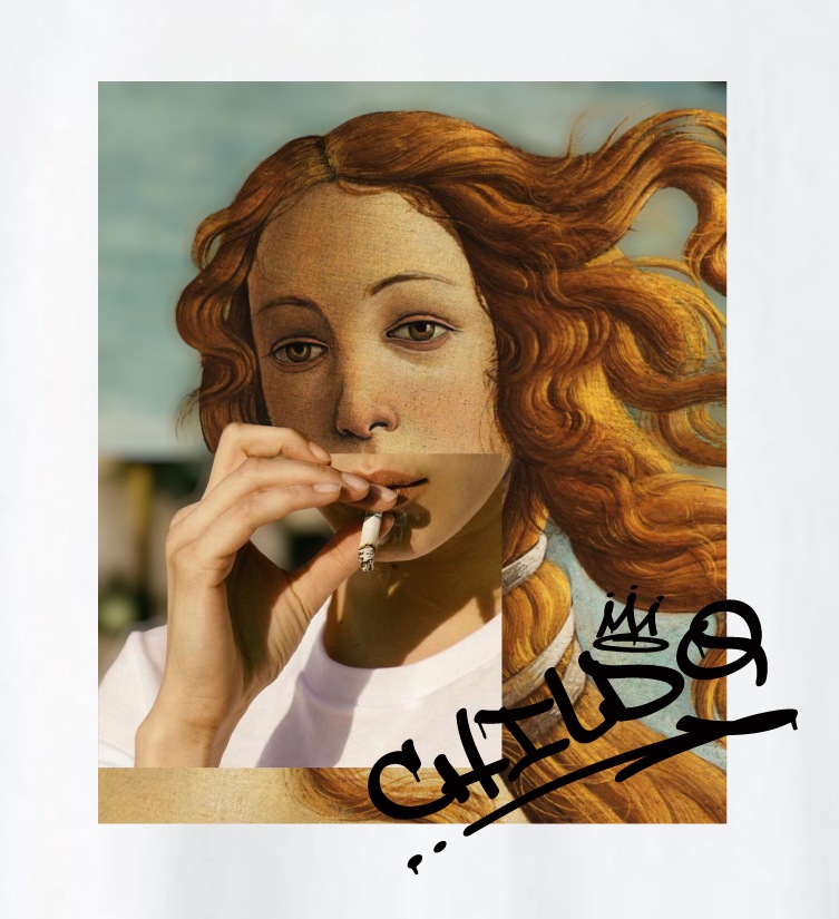 Art smoking T-shirt White
