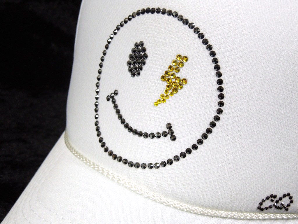 Smilies Thunder Swarovski Cap White