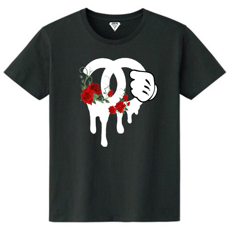 Parody One Hand Flower Swarovski T-shirt Black