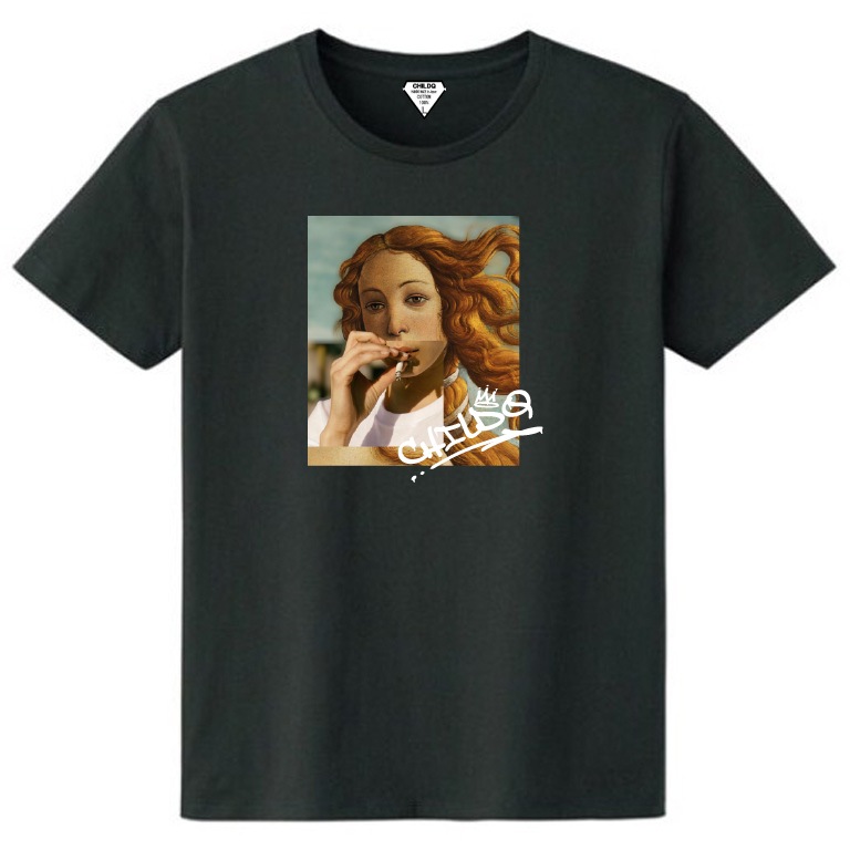 Art smoking T-shirt Black
